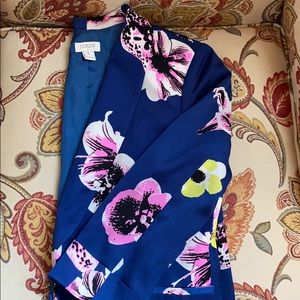 J Crew navy cropped blazer with 3/4 sleeves